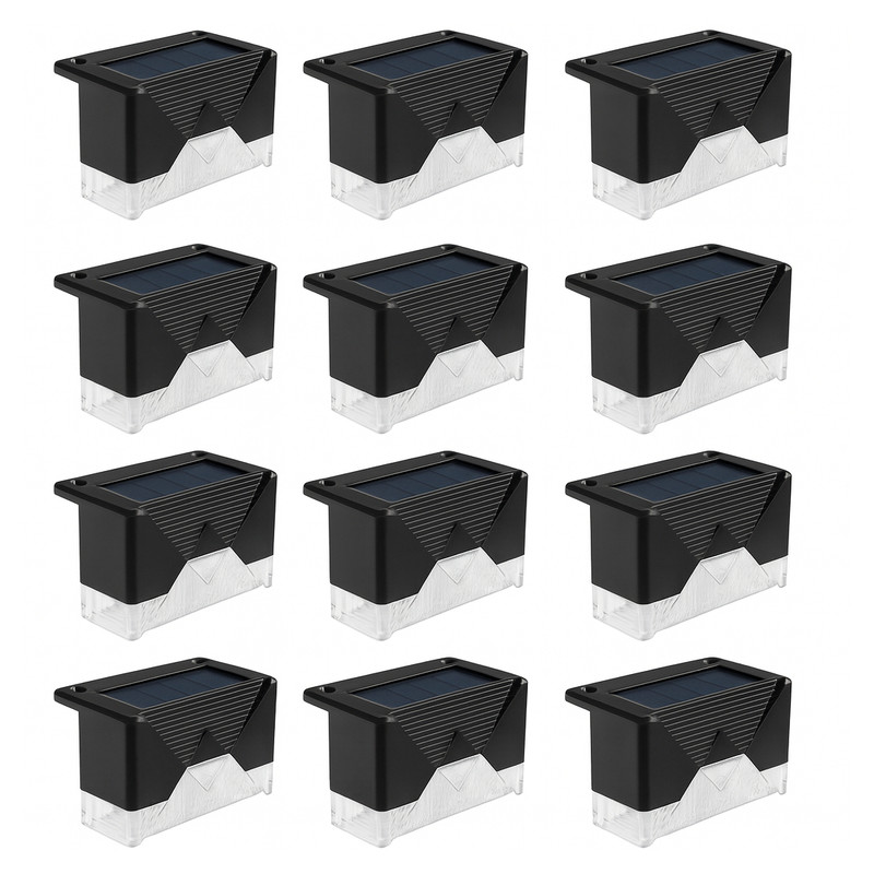 چراغ پارکی خورشیدی  طرح لب پله ای مدل SOLAR DECK LIGHTS مجموعه 12 عددی