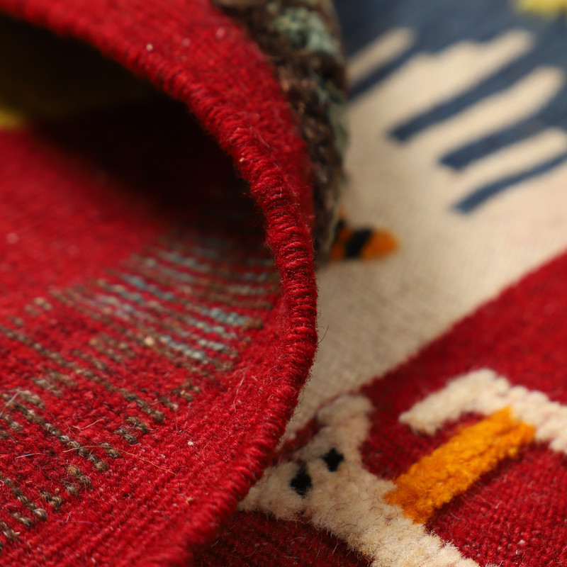 گلیم گبه دستبافت یک و نیم متری مدل عروسکی کد 4030554