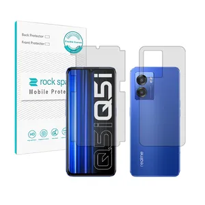 Rockspace HyGEL model clear screen protector suitable for Realme Q5i mobile phone along with the phone back protector