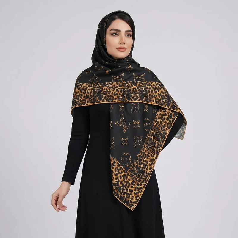 روسری زنانه مدل نخی کجراه پاییزه دست دوز کد 1557