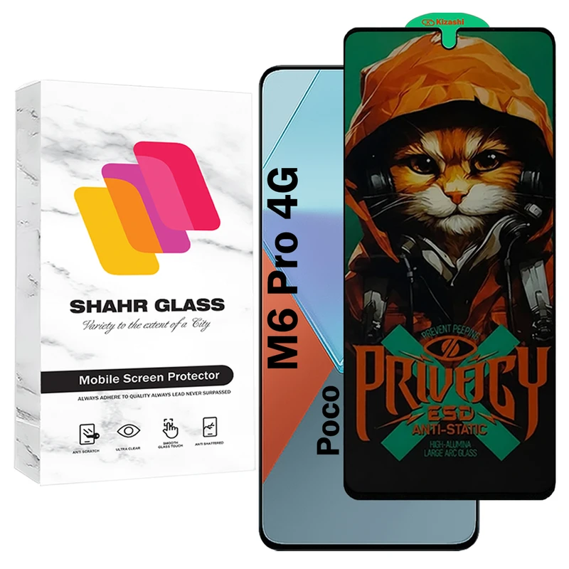 محافظ صفحه نمایش شهر گلس مدل CATPRV مناسب برای گوشی موبایل شیائومی Poco M6 Pro 4G 