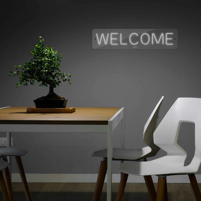 چراغ دیواری نئون دیزاین طرح Welcome_WHT