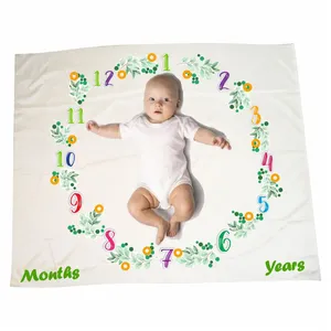 زیر انداز عکاسی ماهگرد کودک مدل حلقه برگ و اعداد کد 25 سایز 150x120 سانتی متر
