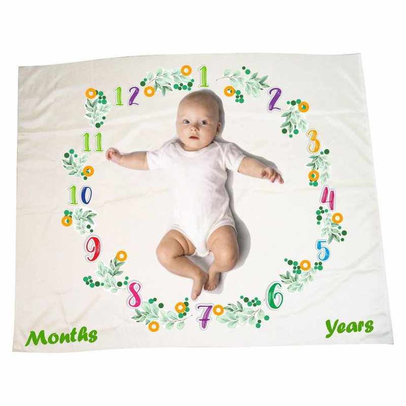 زیر انداز عکاسی ماهگرد کودک مدل حلقه برگ و اعداد کد 25 سایز 150x120 سانتی متر