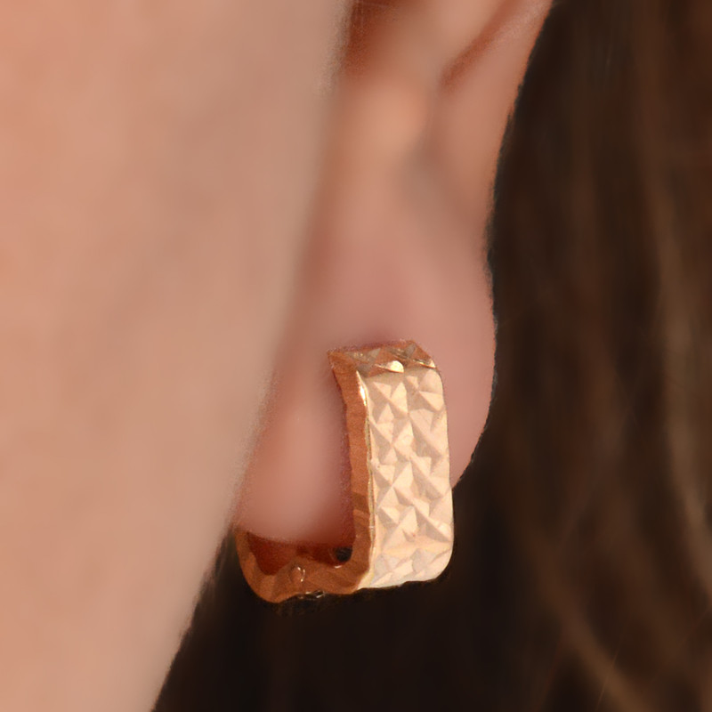 گوشواره طلا 18 عیار زنانه طلای مستجابی مدل حلقه ای کد 6703