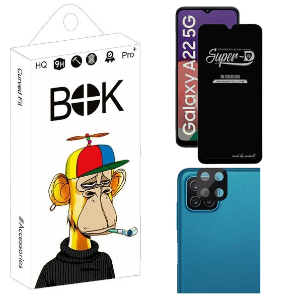 محافظ صفحه نمایش بوک مدل Clear SuperD مناسب برای گوشی موبایل سامسونگ Galaxy A22 5G به همراه محافظ لنز دوربین