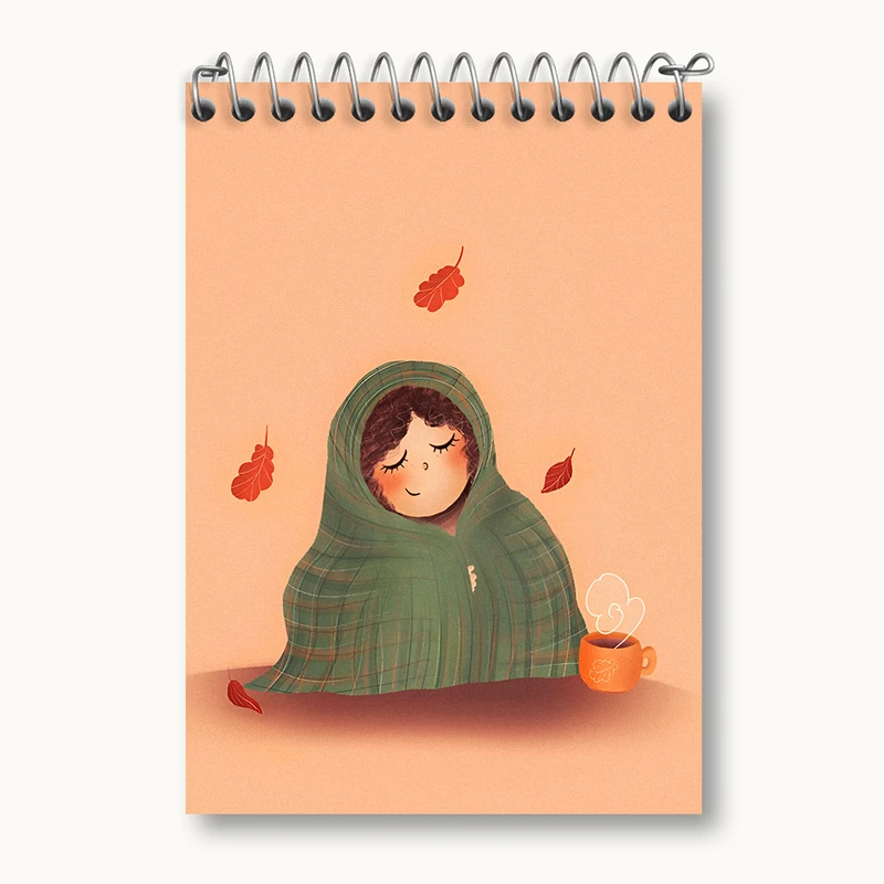 دفتر یادداشت 50 برگ خندالو طرح دختر سرمایی کد N5627