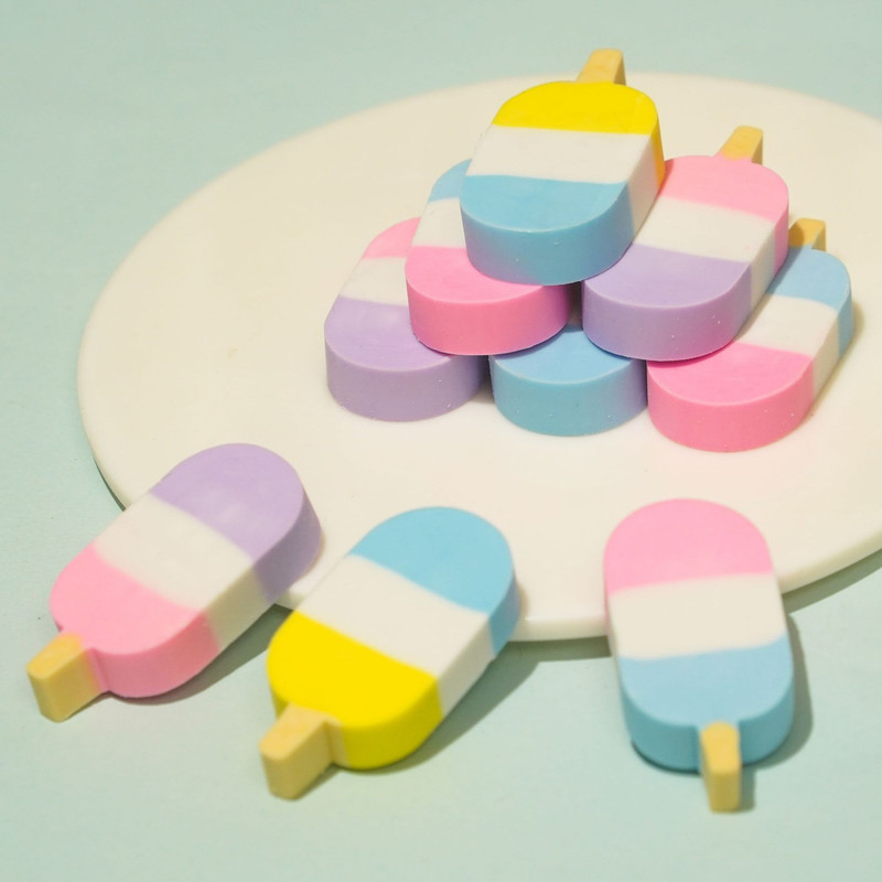 پاک کن مدل بستنی طرح چند رنگ