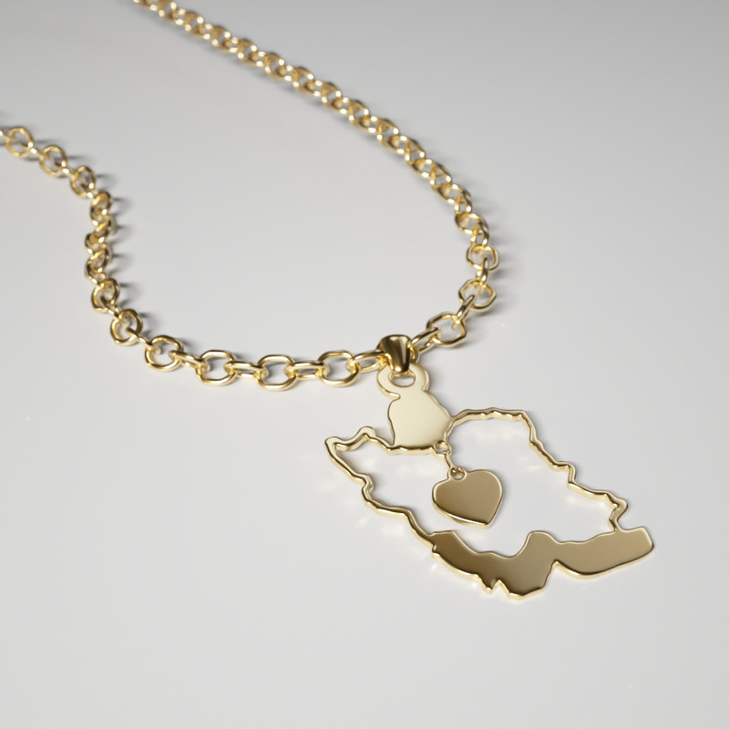 آویز گردنبند طلا 18 عیار زنانه مدوپد مدل نقشه ایران و کد kc18706 آویز گردنبند طلا 18 عیار زنانه مدوپد مدل نقشه ایران و کد kc18706