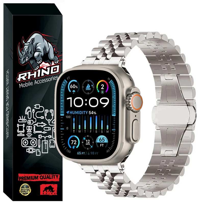 بند راینو مدل 5Rows مناسب برای اپل واچ الترا Watch Ultra 2