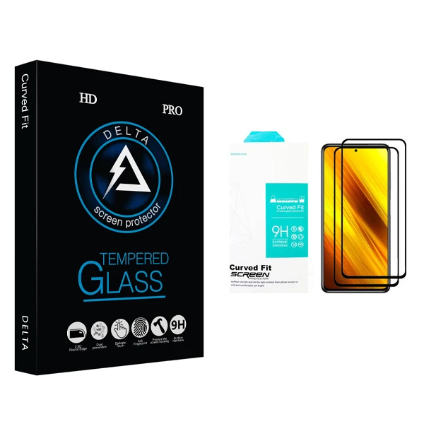 محافظ صفحه نمایش سرامیکی مات دلتا مدل Fit مناسب برای گوشی موبایل شیائومی Poco X3 بسته دو عددی