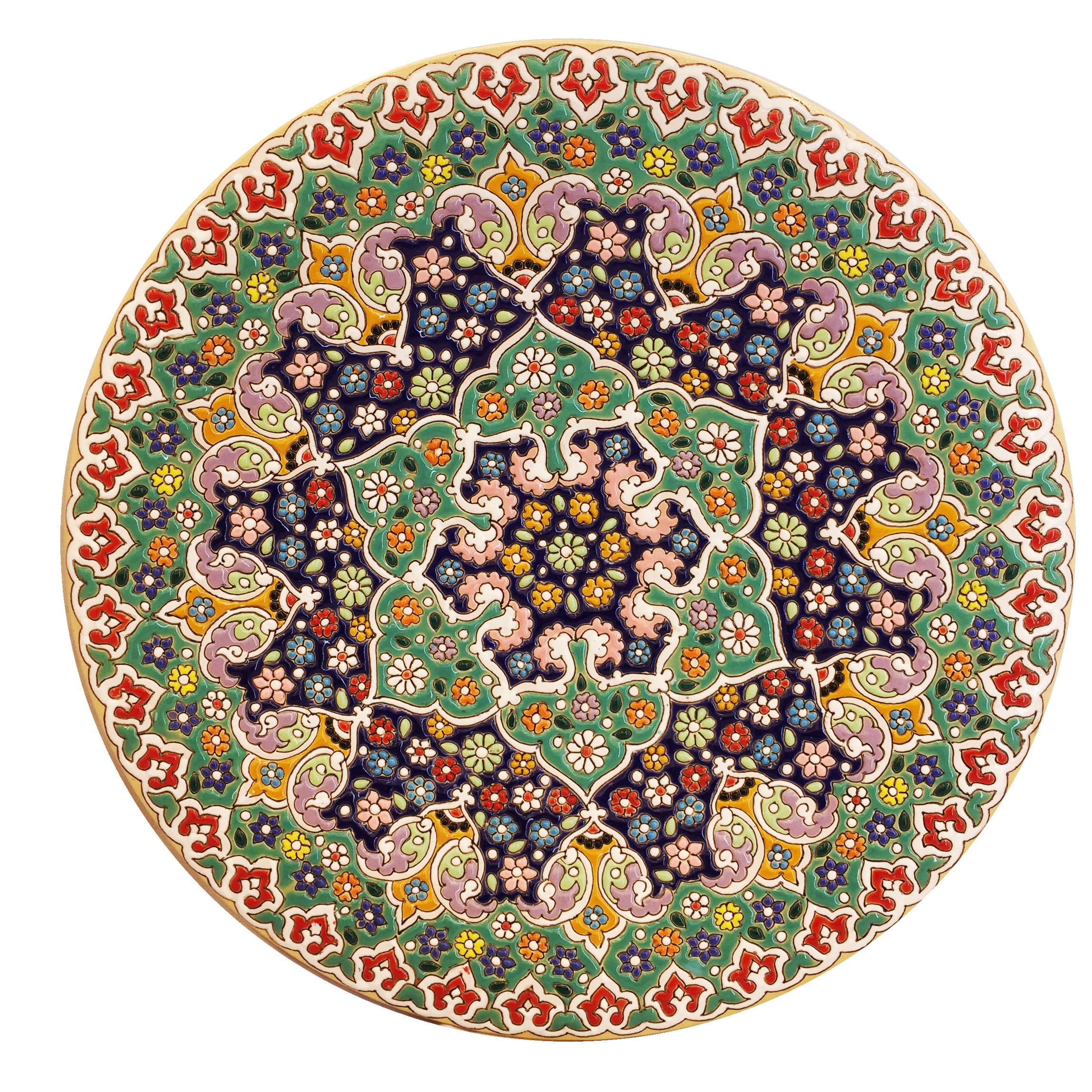 بشقاب میناکاری سفالی زمانیان کد ZMN30040