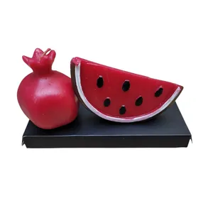 شمع طرح انار و هندونه مجموعه 2 عددی