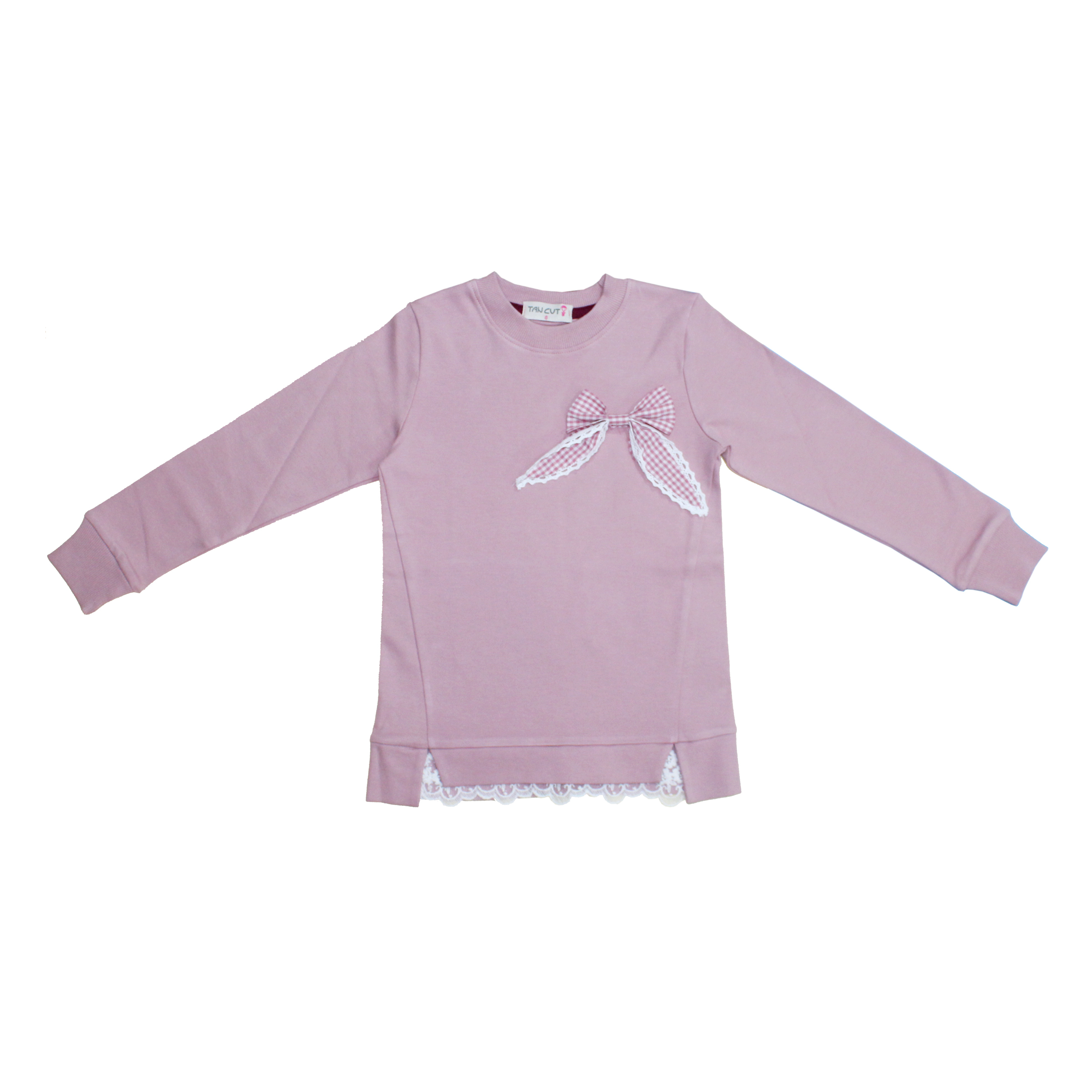 سویشرت دخترانه طرح پاپیون مدل 20287 رنگ یاسی