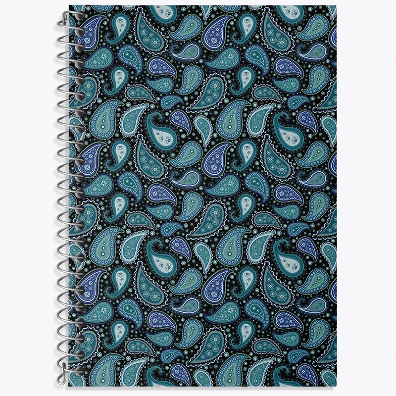 دفتر زبان 50 برگ خندالو مدل سه خط طرح پترن بته‌جقه کد N5433