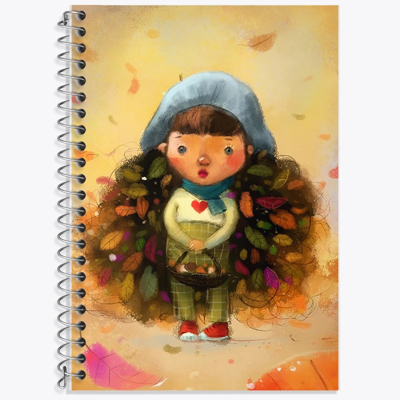 دفتر زبان 50 برگ خندالو مدل دو خط طرح دخترانه کد F8196