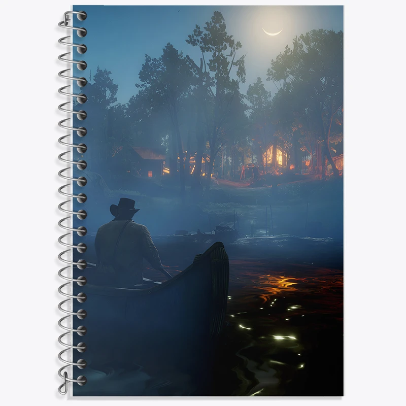 دفتر زبان 50 برگ خندالو مدل دو خط طرح رد دد (Red Dead) کد N3452