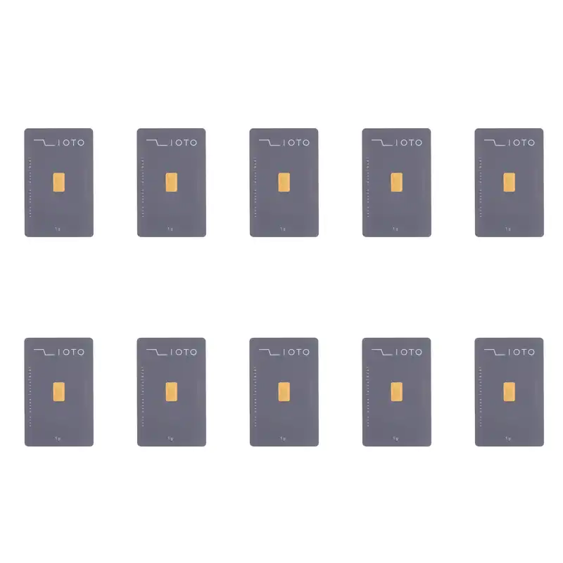 شمش طلا 24 عیار زیوتو مدل Au-p1 بسته 10 عددی