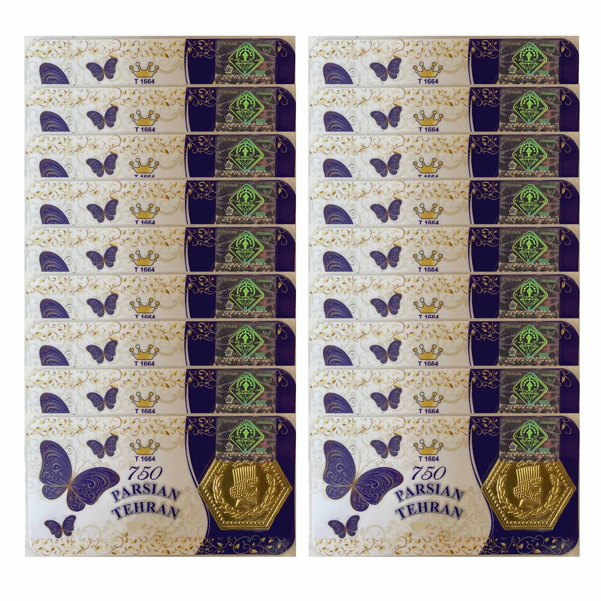 سکه گرمی طلا 18 عیار پارسیان تهران مدل K412 مجموعه 18 عددی