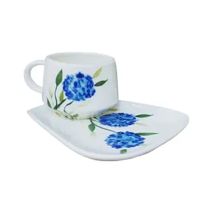 ست فنجان و زیرفنجانی سرامیکی طرح گل کد ZP78