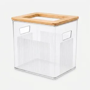 سطل زباله لیمون مدل رویه چوبی کد 2501 گنجایش 500 لیتر