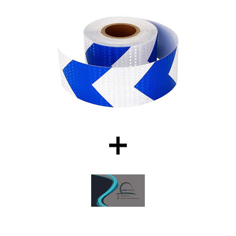 برچسب نوارهشدار لندمون مدل شبرنگ کد NV001 Bw رول یک متری