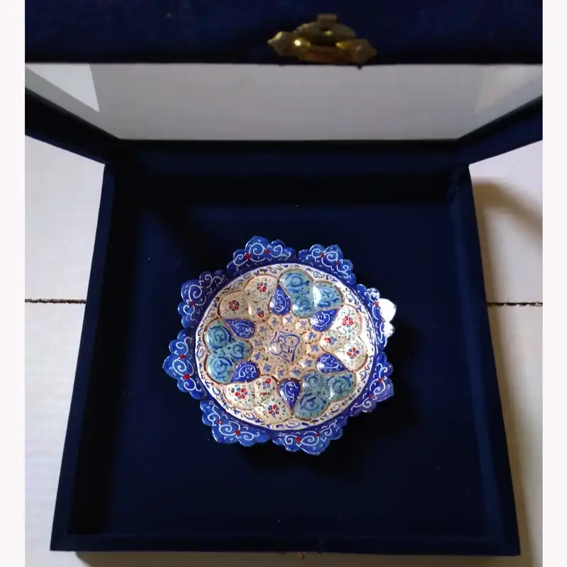 بشقاب میناکاری مدل گل کد 12020