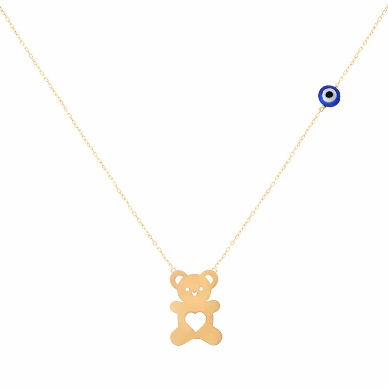 گردنبند طلا 18 عیار دخترانه مدل خرسی گردنبند طلا 18 عیار دخترانه مدل خرسی