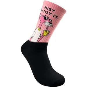 جوراب ساق بلند مدل پلنگ صورتی Just enjoy it 02