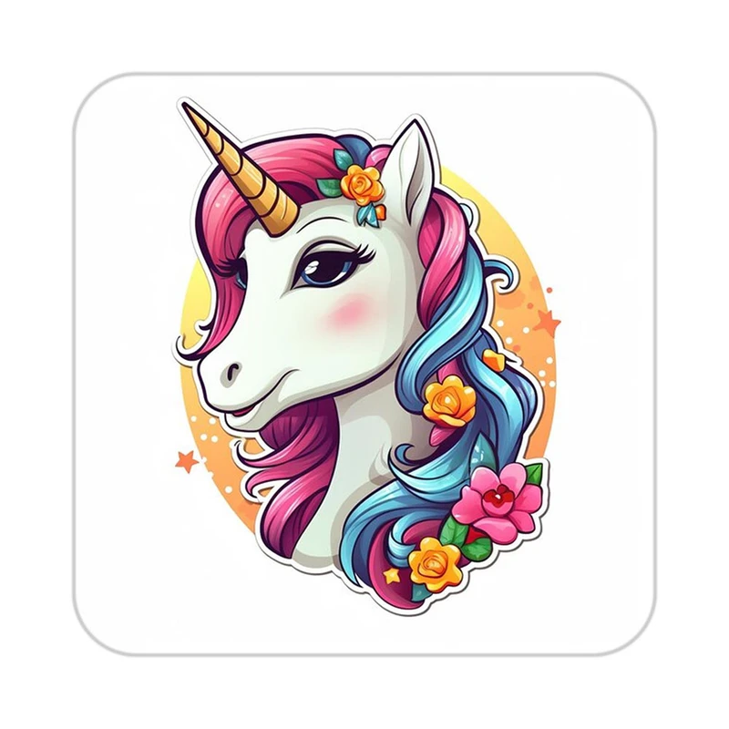 زیر لیوانی کاکتی طرح اسب تک شاخ و یونیکورن مدل mp31212