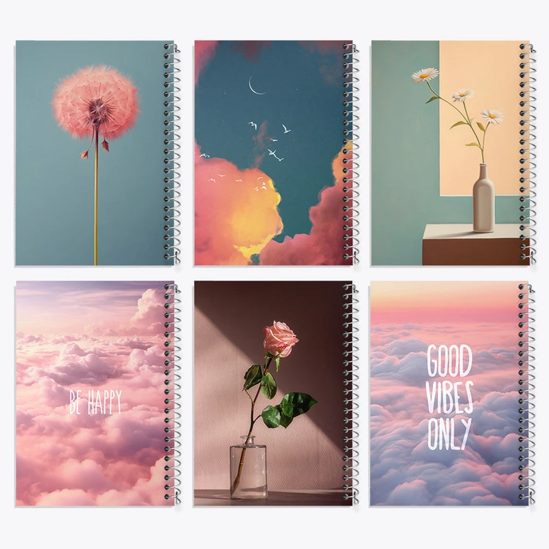 دفتر مشق 50 برگ خندالو طرح مینیمال کد 978 مجموعه 6 عددی