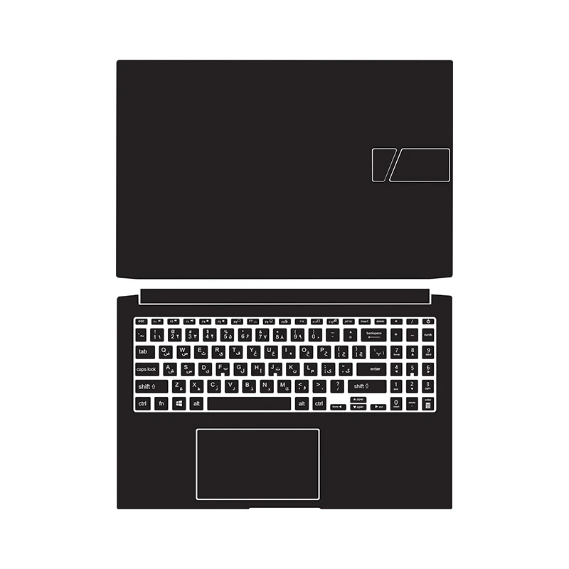 برچسب محافظ لپ تاپ توییجین و موییجین کد 01 مناسب برای لپ تاپ ایسوس Vivobook Pro M6500QC به همراه برچسب حروف فارسی کیبورد