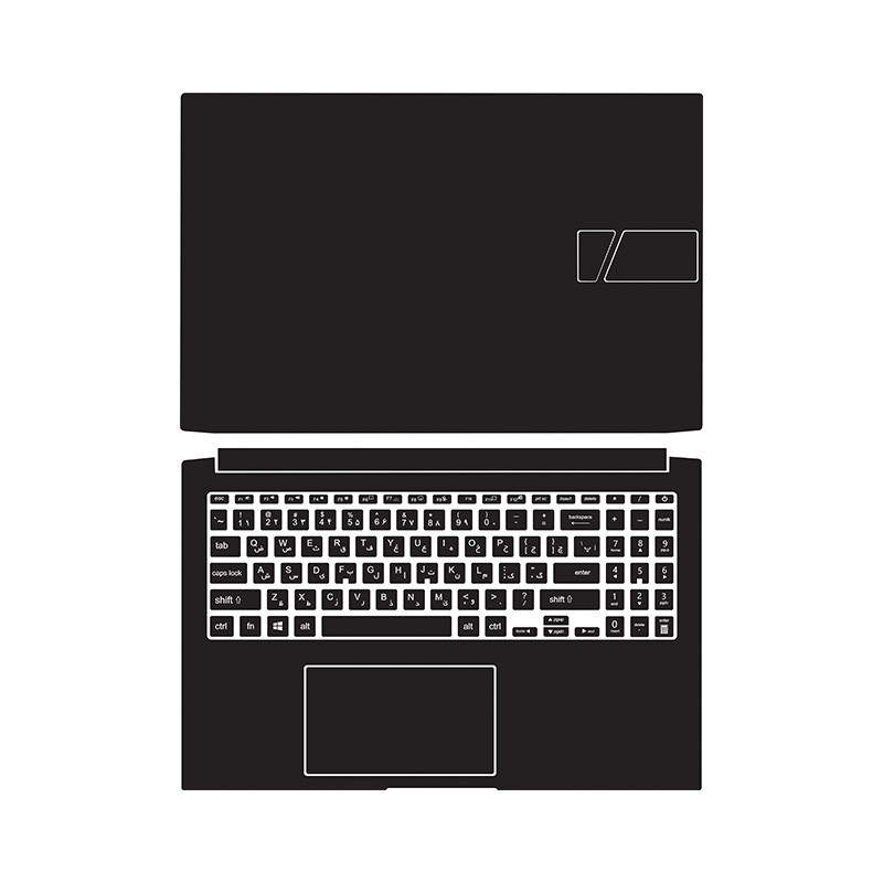 برچسب محافظ لپ تاپ توییجین و موییجین کد 01 مناسب برای لپ تاپ ایسوس Vivobook Pro M6500QC به همراه برچسب حروف فارسی کیبورد