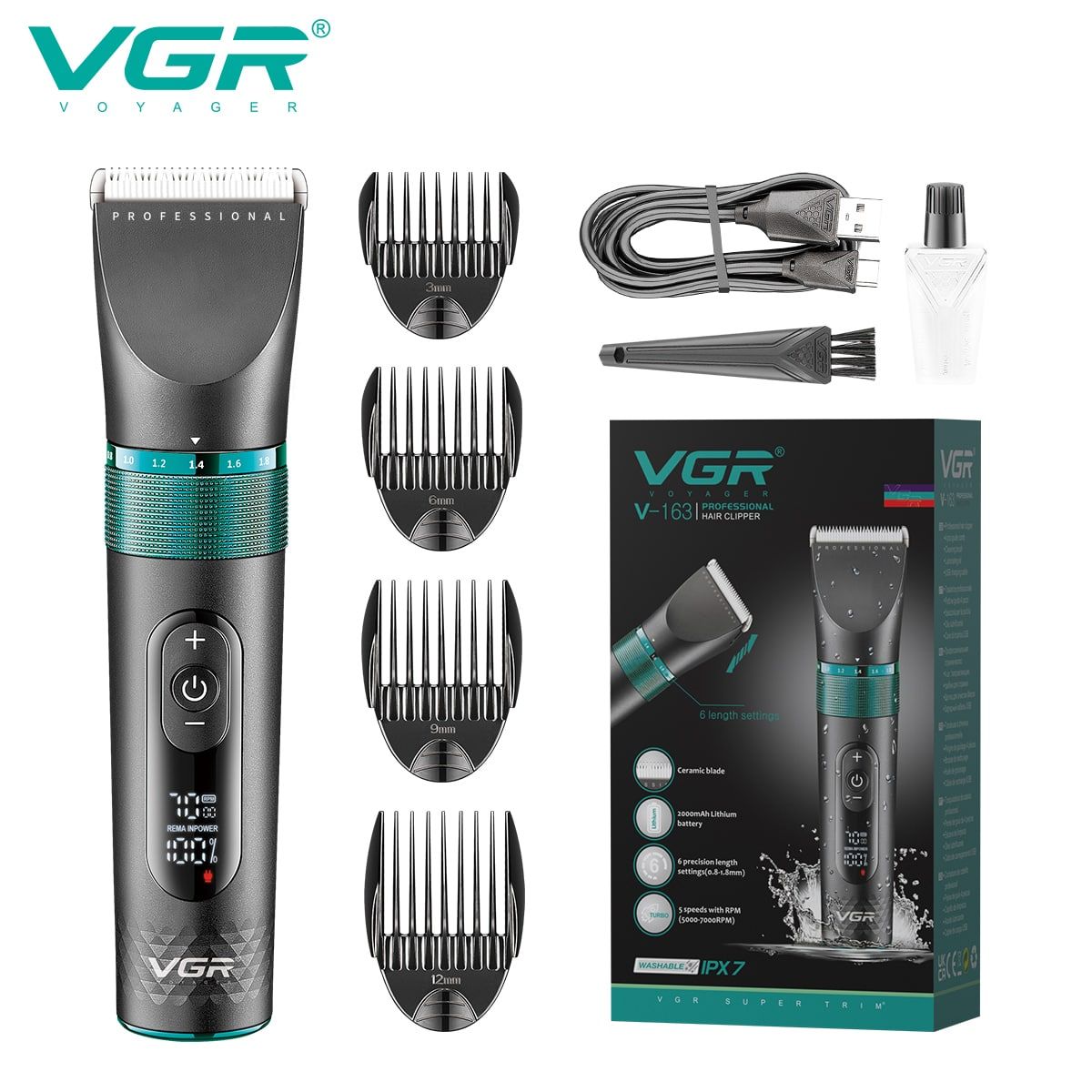 ماشین اصلاح موی سر و صورت وی جی ار مدل V-163 -  - 3