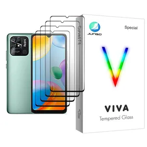 Junbo Viva Glass MIX004 Screen Protector For Xiaomi Redmi 10C Pack Of 4