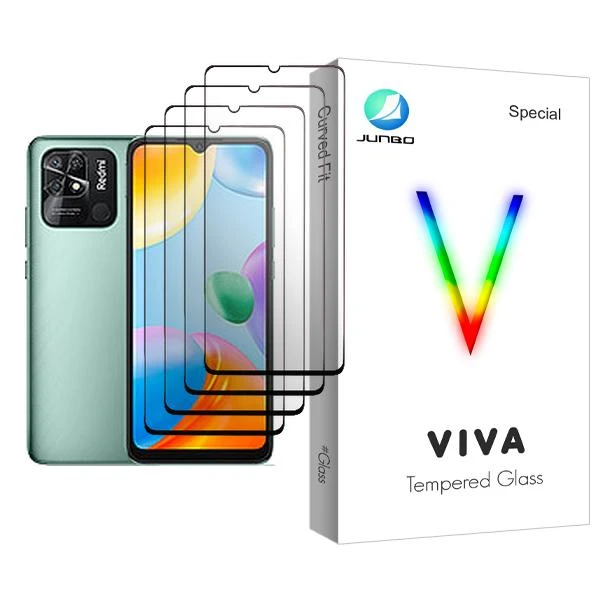 محافظ صفحه نمایش جانبو مدل Viva Glass MIX004 مناسب برای گوشی موبایل شیائومی Redmi 10C بسته چهار عددی