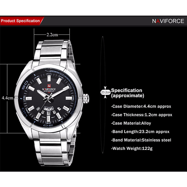 خرید ساعت مچی عقربه‌ای مردانه نیوی فورس مدل NF9038 SB