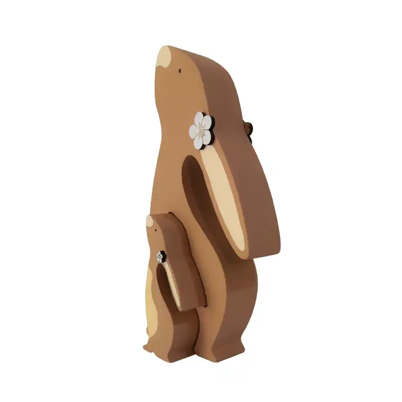 اسباب بازی چوبی طرح پازل خرگوش مدل MKids55H مجموعه 2 عددی