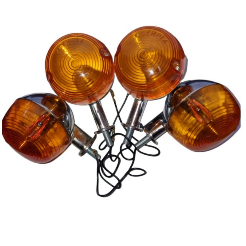 چراغ راهنما موتورسیکلت المپیا مدل فلزی مناسب برای یاماها 100 مجموعه 4 عددی