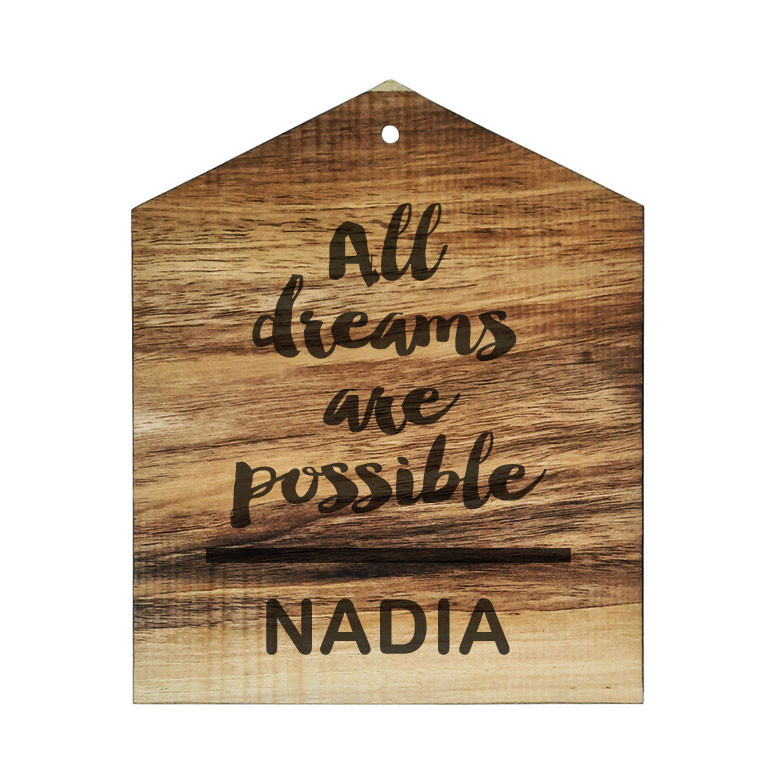 دیوار کوب چوبی مدل اسم نادیا