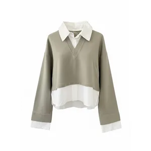 بلوز آستین بلند یقه برگردان زنانه سرژه مدل 243108