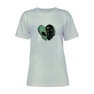 تی شرت آستین کوتاه زنانه مدل آدم فضایی کد L145 رنگ طوسی