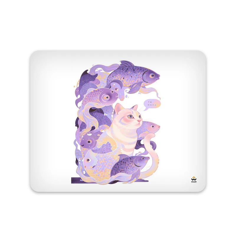 ماوس پد شادیت مدل گربه و ماهی کد202 سایز 24*19 سانتی متر