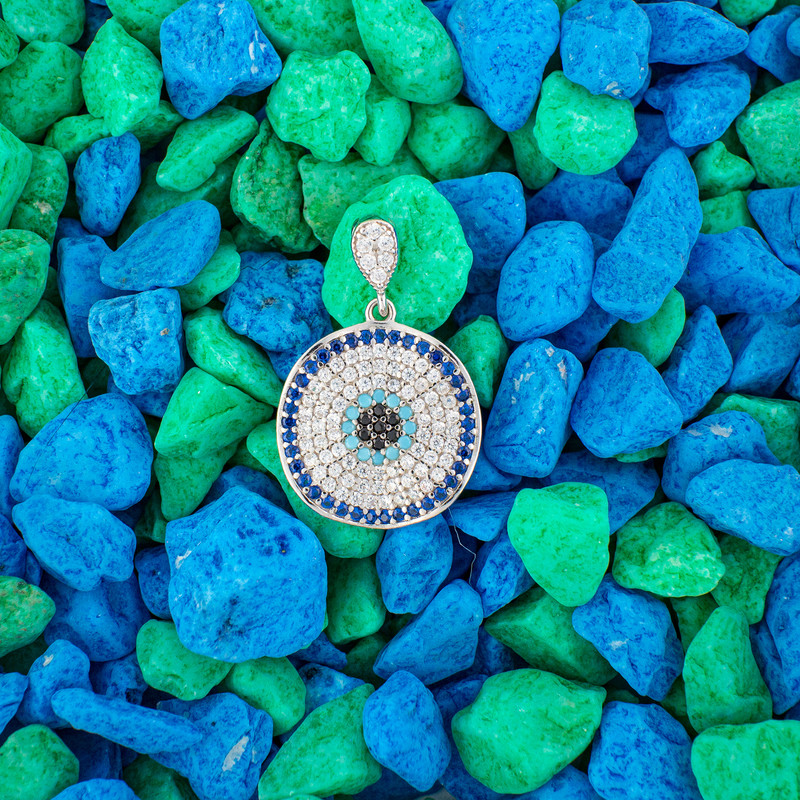 گردنبند نقره زنانه مدل چشم نظر AMT-M134