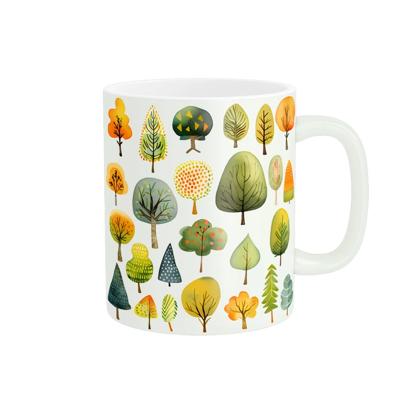 ماگ پادآفرین مدل پاییز طرح پترن درختی کد PM011