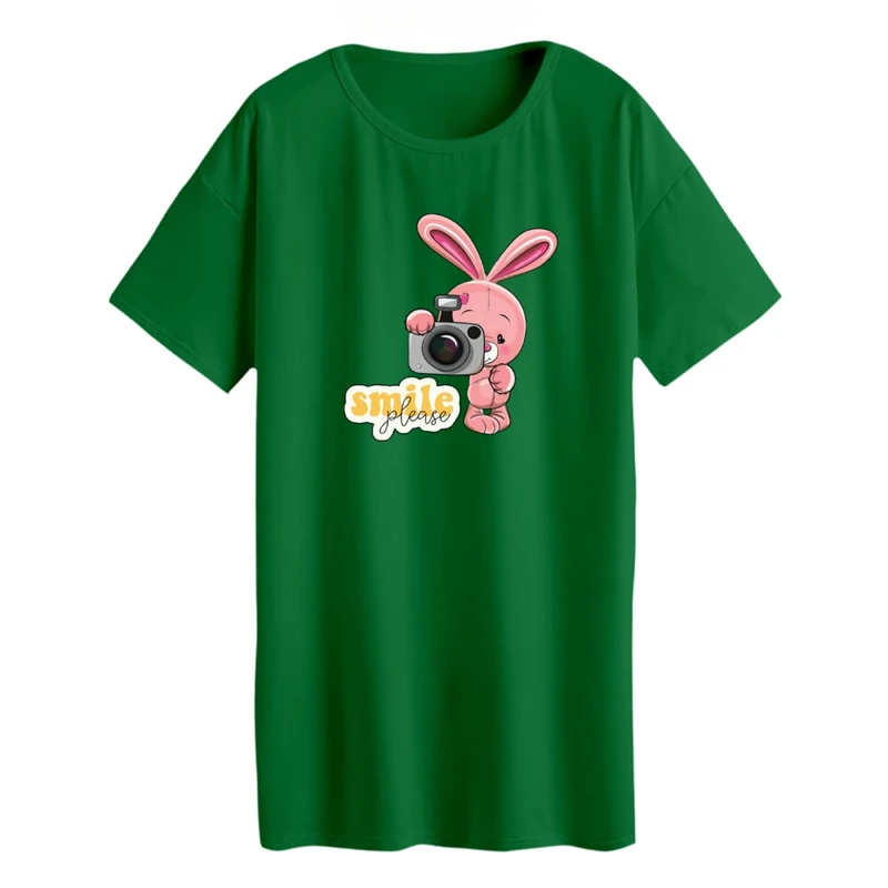 تی شرت لانگ زنانه مدل خرگوش کد ۱۷