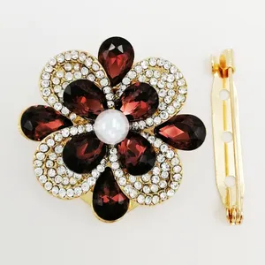 ست گیره روسری و سنجاق سینه زنانه مدل گل کد ja300