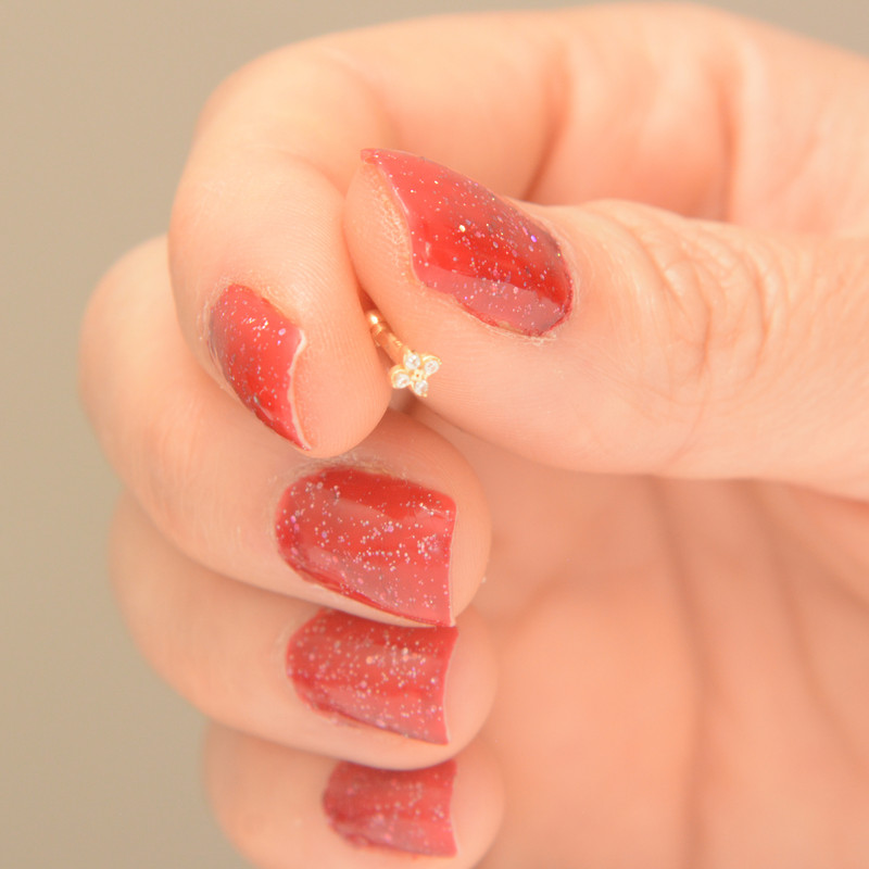 پیرسینگ طلا 18 عیار زنانه طلای مستجابی مدل گل کد 2