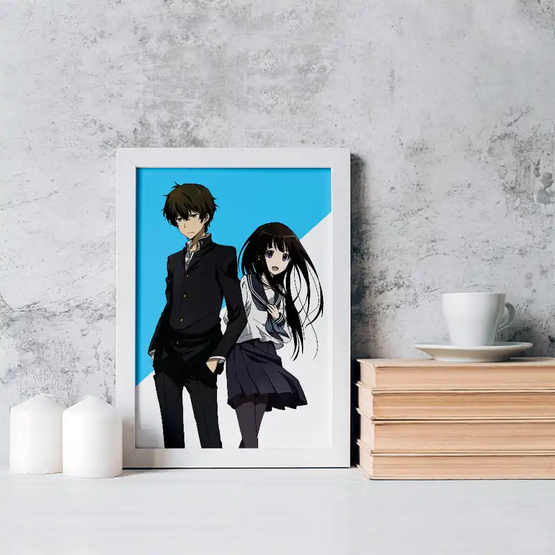 تابلو خندالو مدل چیتاندا و اورکی انیمه هیوکا Hyouka کد 17114