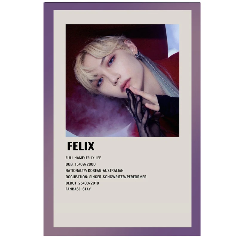 پوستر مدل استری کیدز stray kids طرح فلیکس Felix کد 1626